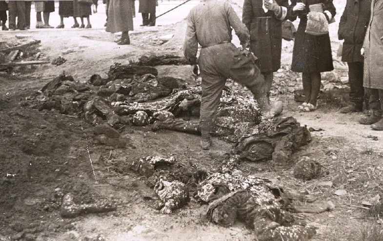 Charred remains in the Warsaw ghetto